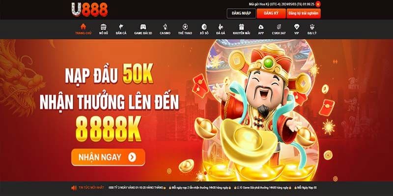 Giao diện app U888 đẹp mắt